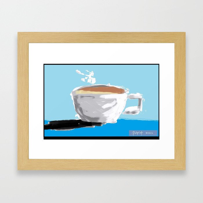coffee blue Framed Art Print