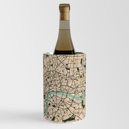 London City Map of England - Vintage Wine Chiller