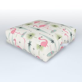 Atomic Flamingo Oasis - Larger Scale ©studioxtine Outdoor Floor Cushion