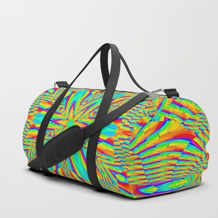 Rainbow Fractal Kaleidoscope Duffle Bag