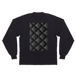 Black quilted leather skin design, luxury print Long Sleeve T-shirt
