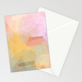 abstract splatter brush stroke painting texture background in pink yellow Stationery Card