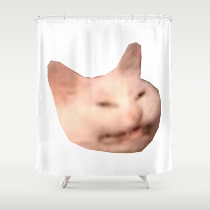 Smiling Grinning Cat Meme Shower Curtain By Mchhome Society6