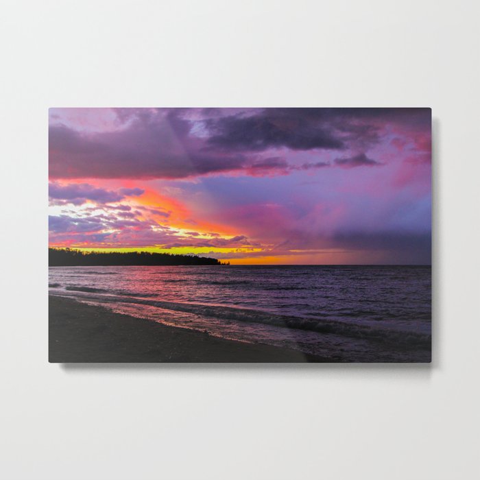 Lake Michigan Sunset Landscape Wall Decor Fine Art Photography Metal Print