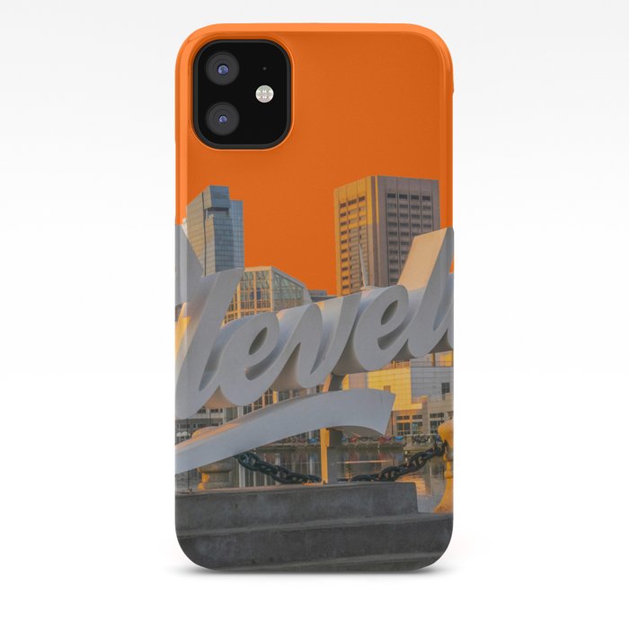 Cleveland Ohio City Skyline Home Fan OH Print iPhone Case