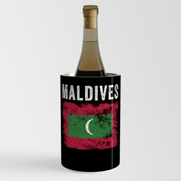 Maldives Flag Distressed Maldivian Flag Wine Chiller