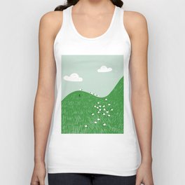 a hill full of sheep Unisex Tank Top