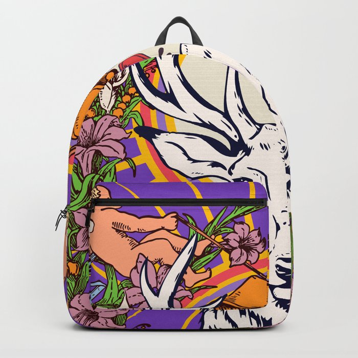 Purple Esoteric Deer Pop Art Kitsch Backpack