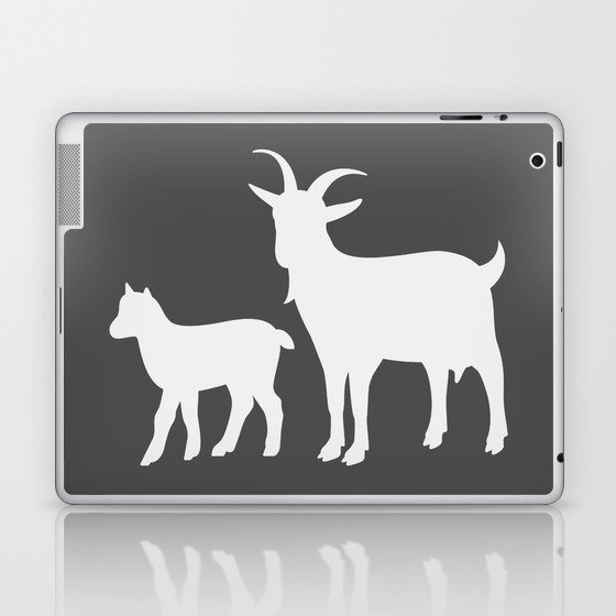 Goat Vector Silhouette Farm Animal Cub  Laptop & iPad Skin