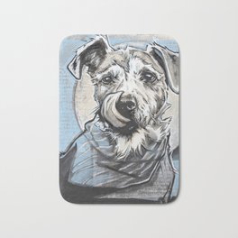 Daily dogs: tricks or treats? Bath Mat | Ink Pen, Illustration, Street Art, Vintage, Drawing, Dailydogs, Scruffydog, Terrier, Acrylic, Black And White 