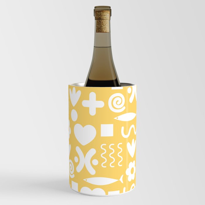 Natural Miscellany Pattern in Light Lemon Yellow and White Wine Chiller