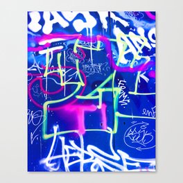 Blue Mood with Pink Language Canvas Print