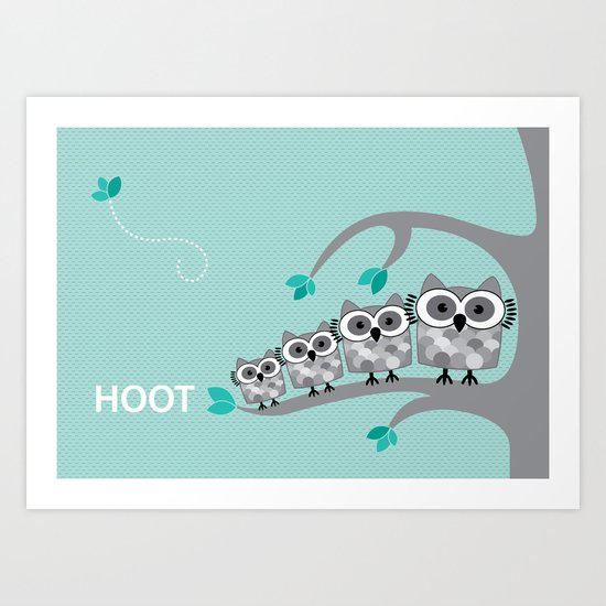Owl Family Art Print