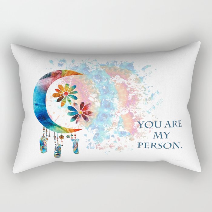 You Are My Person - Moon Flower Love Art Rectangular Pillow