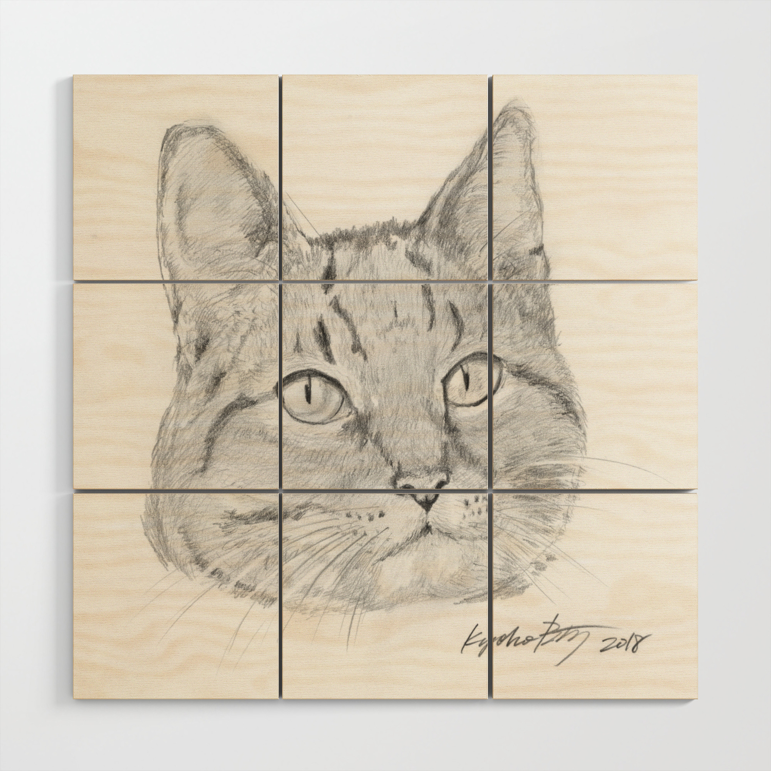 Cat Face Realistic Pencil Sketch Drawing Wood Wall Art By Kyokobartley Society6,Perfect Face Shape Drawing