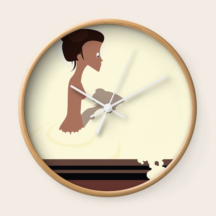 Le Bain Wall Clock By Debock Society6