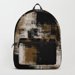 Gold Black and White Abstract 35 Backpack | Digital, Abstract, Black, Gold, Whtie, Painting, White 