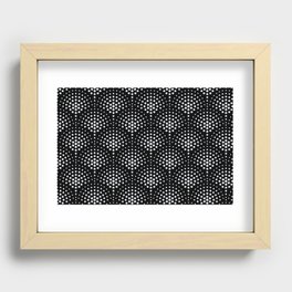 Black and Pale Gray Polka Dot Scallop Pattern Pairs Dulux 2022 Popular Colour Frosted Steel Recessed Framed Print