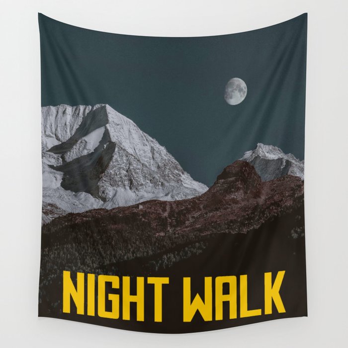 Night Walk Moon Wall Tapestry