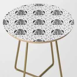 Cottage core Grey Mushroom Polka Dot Pattern-Rustic Pattern Side Table
