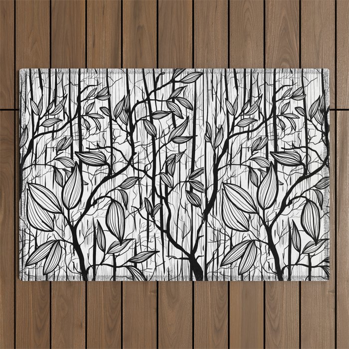 Forrest Line drawing  Outdoor Rug