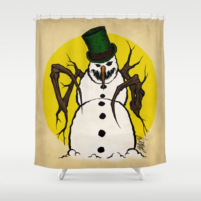 Sinister Snowman Shower Curtain
