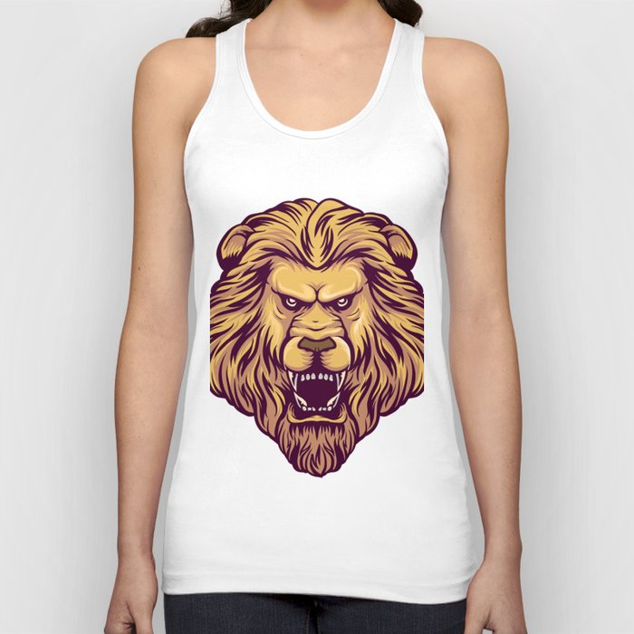 Angry Wild Lion Head Tank Top