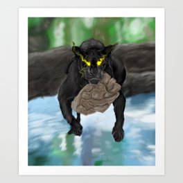 Comfy cat Art Print | Water, Animal, New, Art, Relaxing, Forest, Cat, Procreate, Black, Panther 