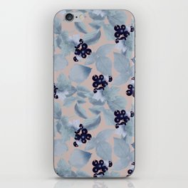 Blueberries Pattern with leaves iPhone Skin