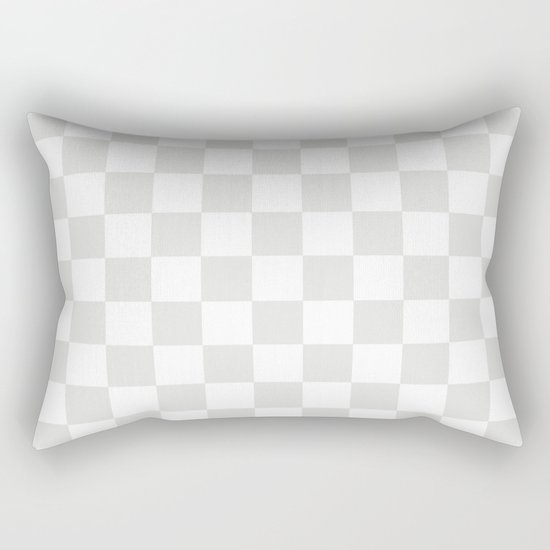 Checker (Platinum/White) Rectangular Pillow