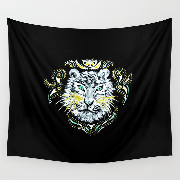 White Tiger Wall Tapestry