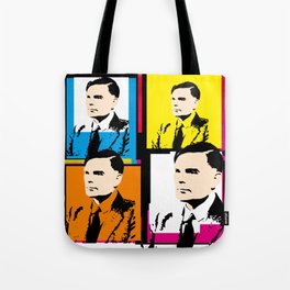 ALAN TURING, ENGLISH MATHEMATICIAN, WWII ENIGMA CODEBRAKER, POP-ART STYLE 4-UP MONTAGE Tote Bag