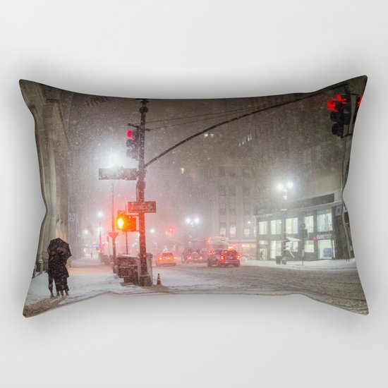 New York City Snow Romance Rectangular Pillow