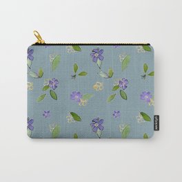 Veri Periwinkle on Aqua-Green Gray Carry-All Pouch