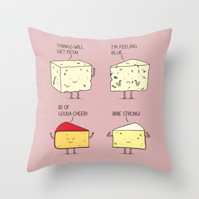 cheesy puns Throw Pillow