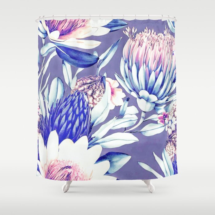 Africa Blooms in Mauve  Shower Curtain