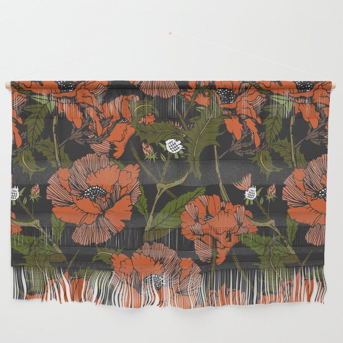 Autumnal flowering of poppies Wall Hanging