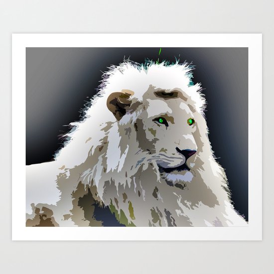 White Lion Art Print