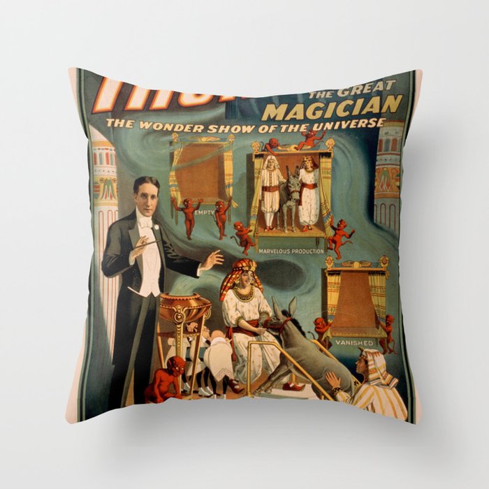 Vintage poster - Thurston the Magician Throw Pillow