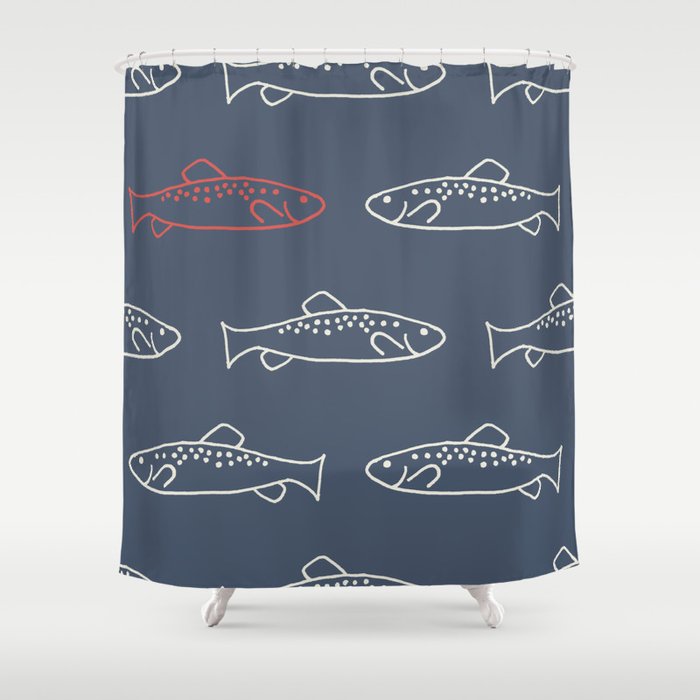 Trout Shower Curtain Cheeky Trout Shower Curtain