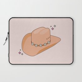 Cowboy Hat Print, Preppy Decor Modern Beige Aesthetic Laptop Sleeve