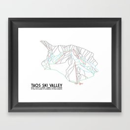 Taos Ski Valley, NM - Minimalist Trail Map Framed Art Print
