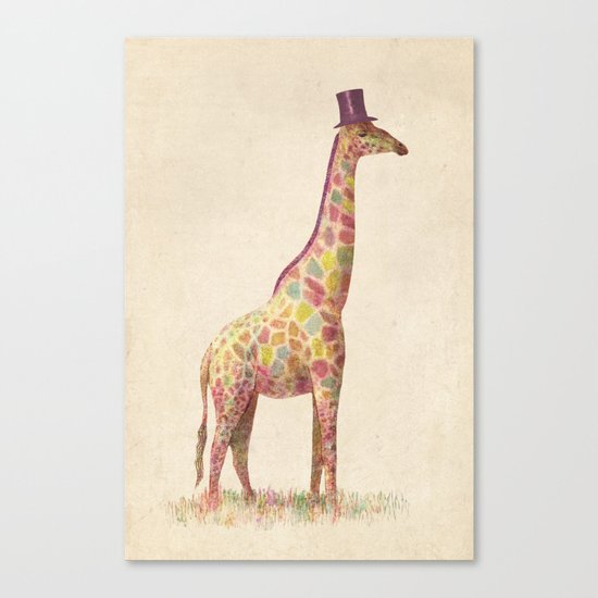 Fashionable Giraffe Canvas Print