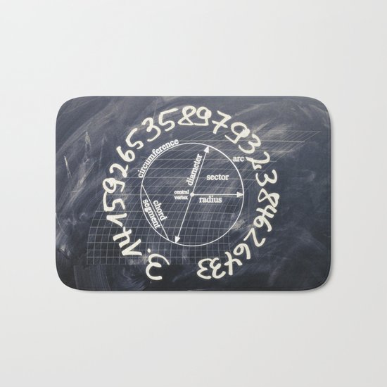 pi-black and white Bath Mat