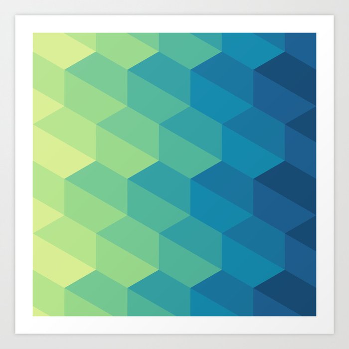 Hexagonal Shapes Pattern Art Print