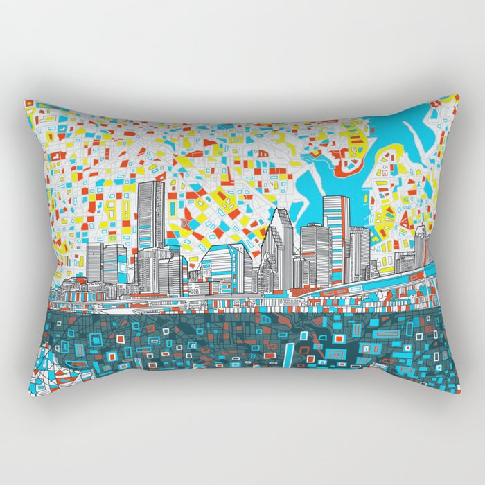 houston city skyline Rectangular Pillow