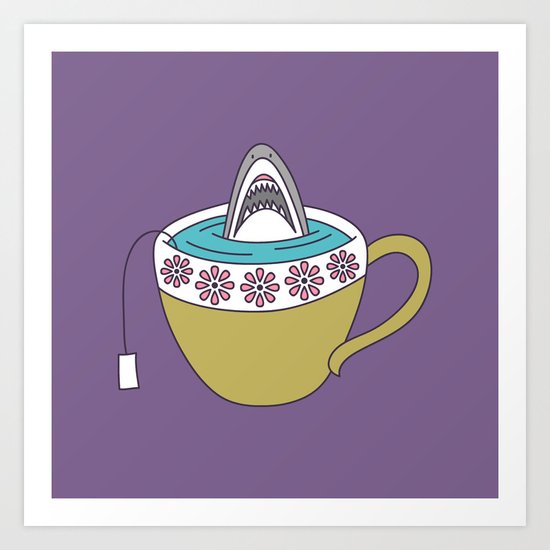 Shark in Tea Art Print