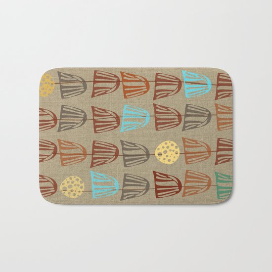 Pods and Seeds 2 on Linen Bath Mat