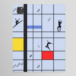 Dancing like Piet Mondrian - Composition with Red, Yellow, and Blue on the light blue background iPad Folio Case