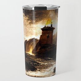 A lighthouse in the storm Travel Mug